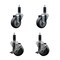 Service Caster 3.5'' SS Thermoplastic Rubber Wheel Swivel 1-1/8'' Expanding Stem Caster Set 2 Brakes, 4PK SCC-SSEX20S3514-TPRB-2-TLB-2-118 - alternate 1